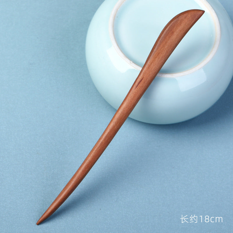 Carved Wood Hair Stick with Flowing Scroll Design, additional view 11