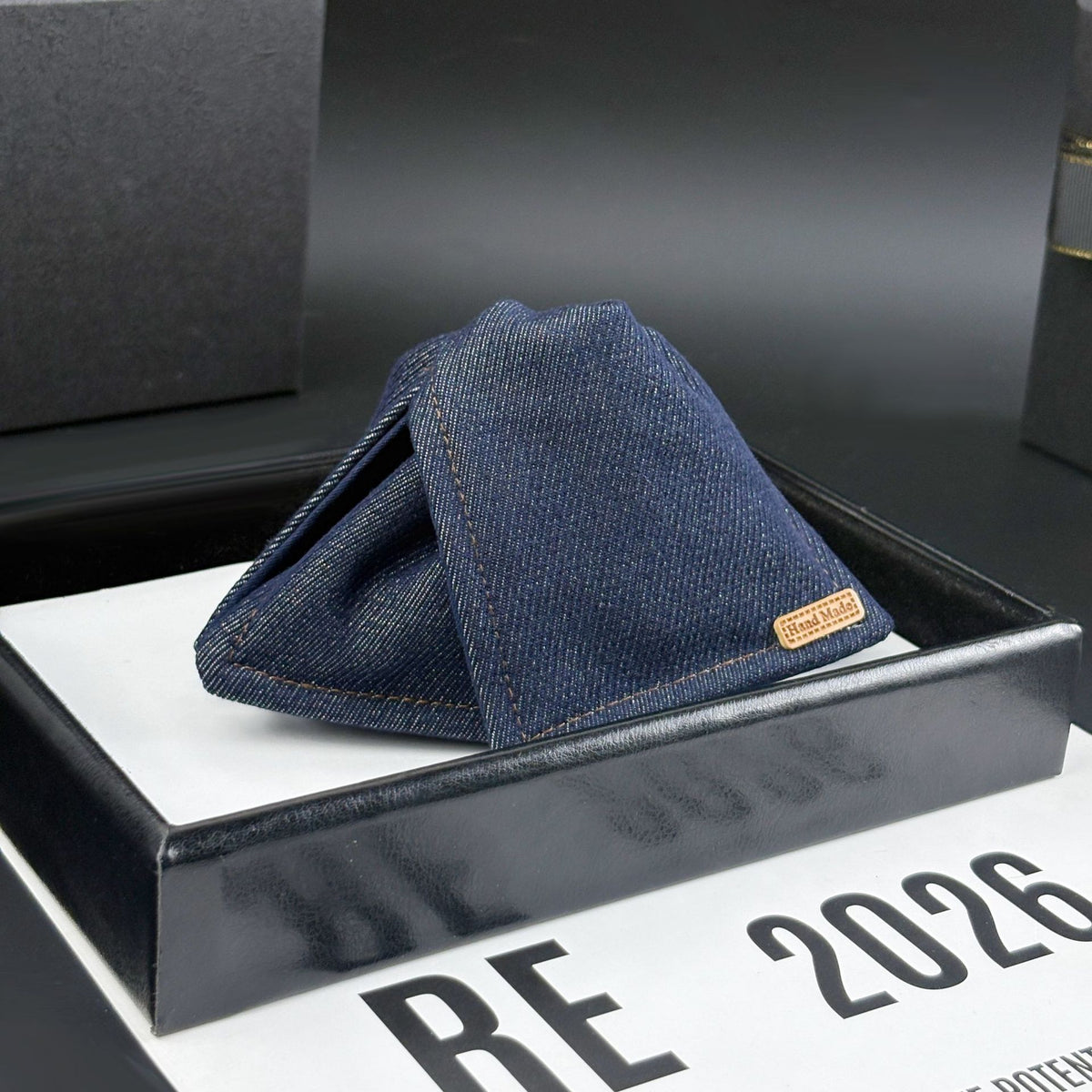 Denim Triangle Hair Claw Clip in Navy