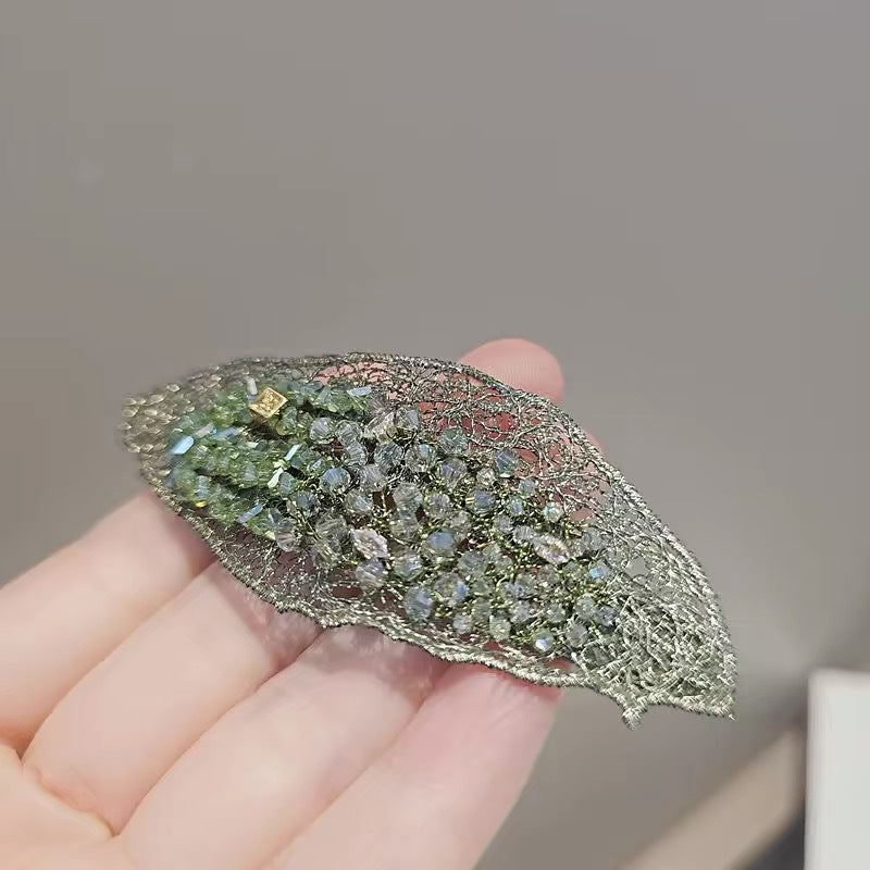 Crystal Leaf Snap Hair Clip, additional view 3