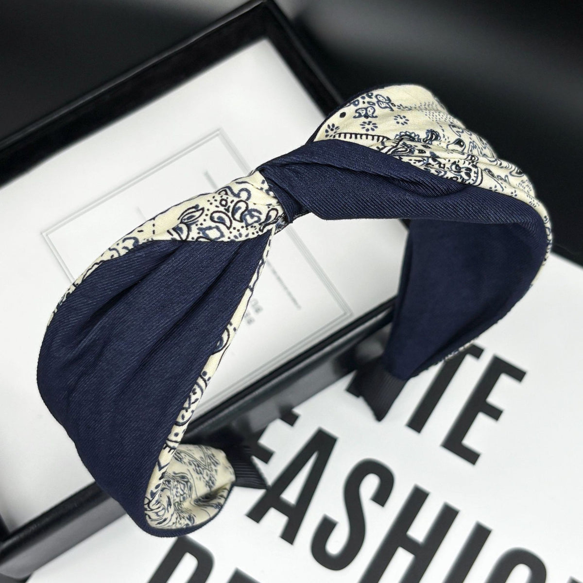Fabric Knotted Floral Print Headband with Contrast Bow, additional view 2