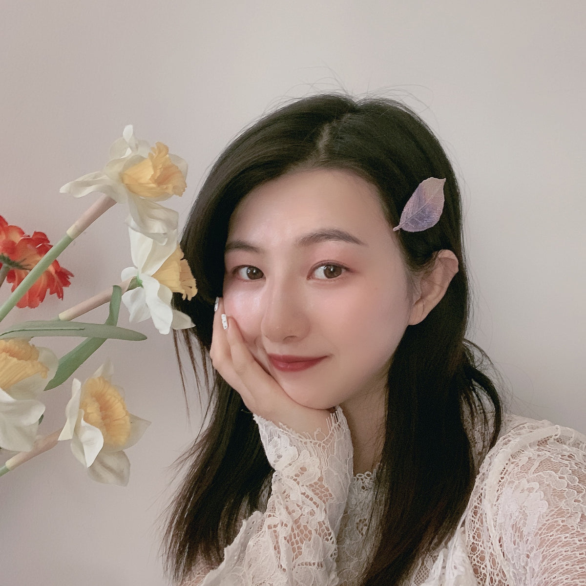 Embroidered Leaf Side Hair Clip, additional view 14