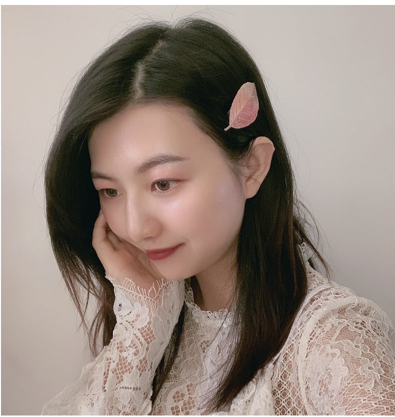 Embroidered Leaf Side Hair Clip, additional view 10