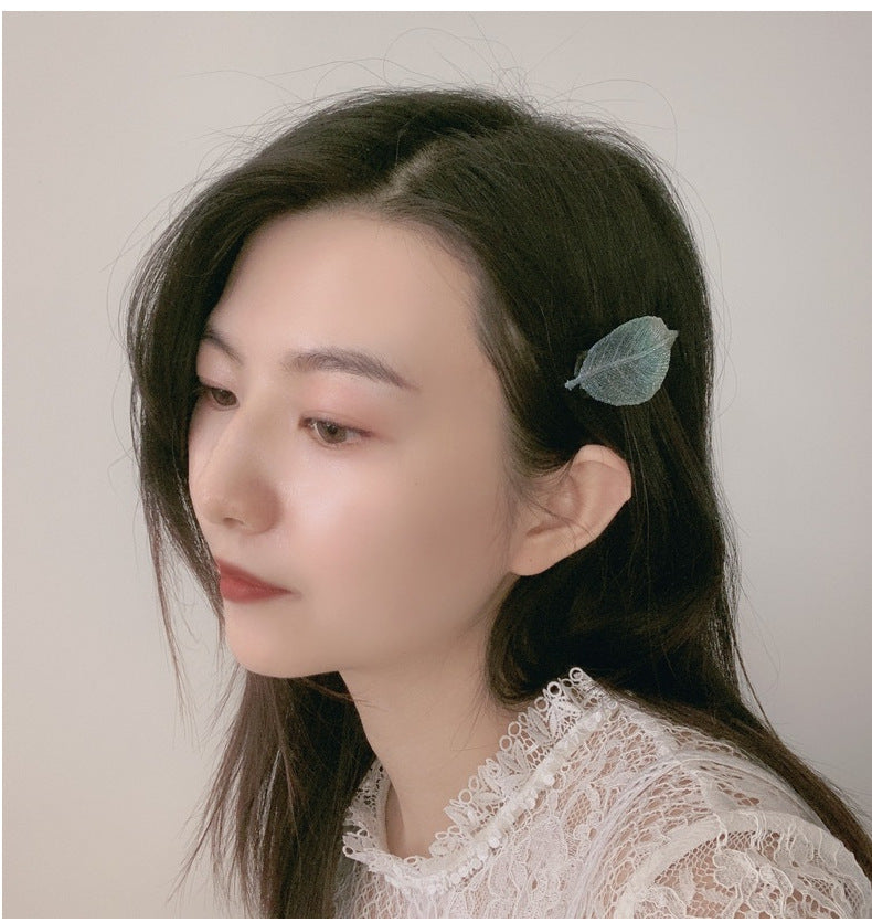 Embroidered Leaf Side Hair Clip, additional view 11
