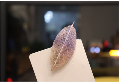 Embroidered Leaf Side Hair Clip, additional view 7