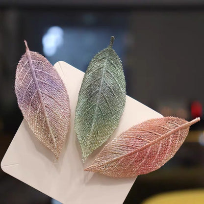 Embroidered Leaf Side Hair Clip, additional view 4