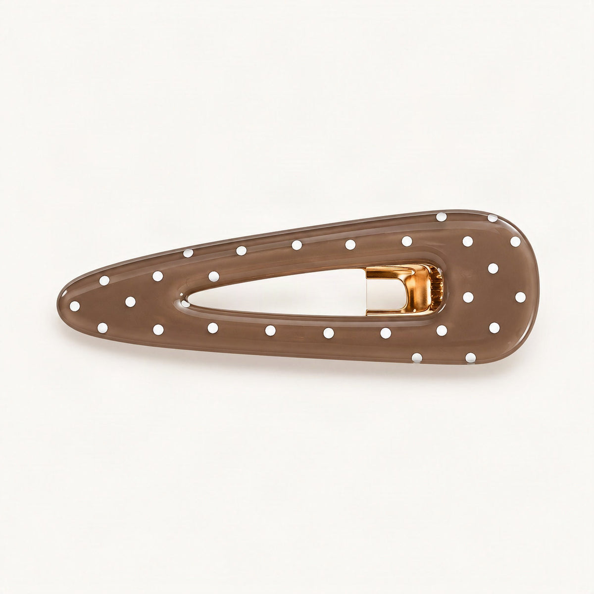 Acetate Polka Dot Cutout Barrette in Chocolate Polka Dot [FITINY Hair]