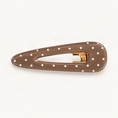 Acetate Polka Dot Cutout Barrette in Chocolate Polka Dot [FITINY Hair]