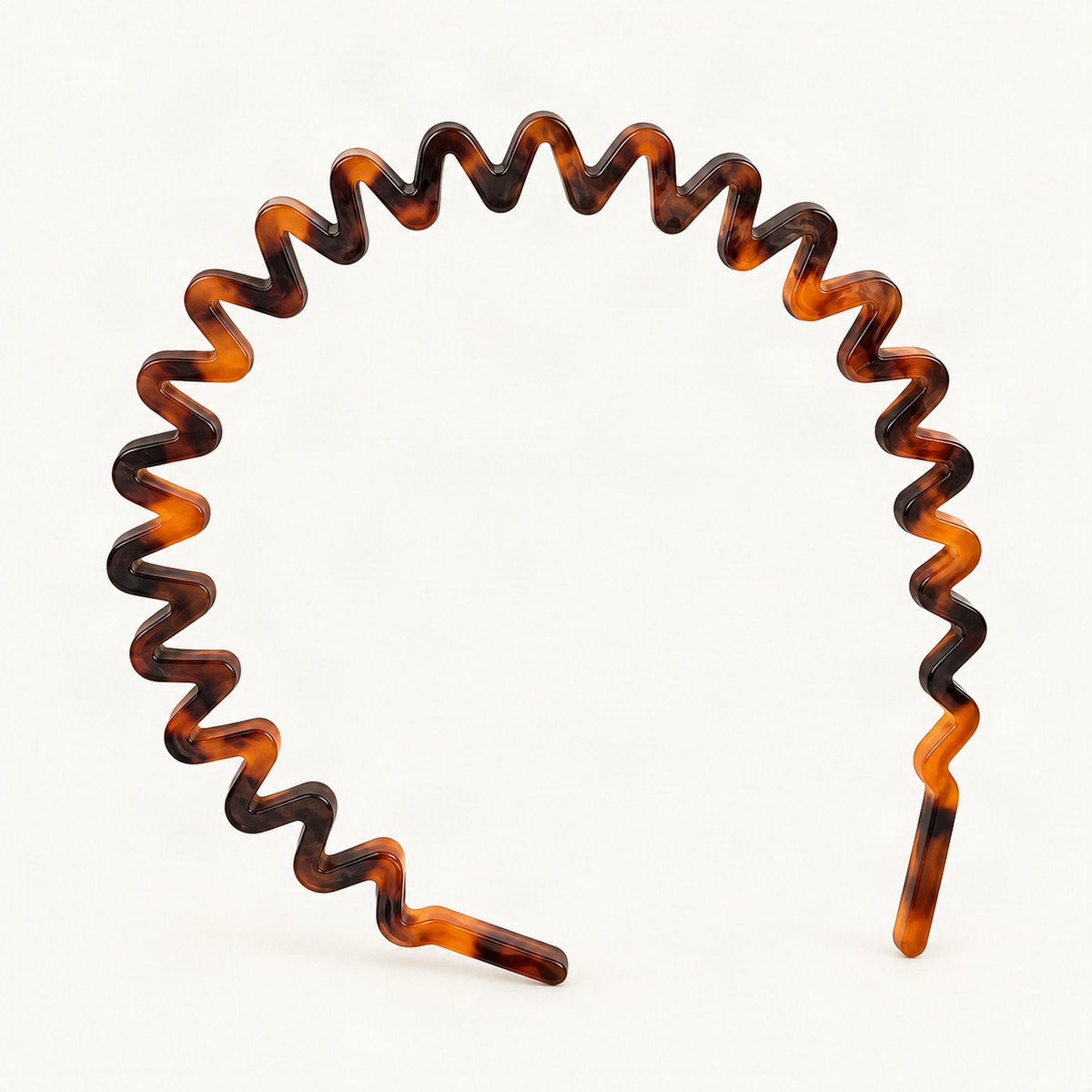 Wavy Cellulose Acetate Headband, 6 mm Thick in Dark Leopard [FITINY Hair]