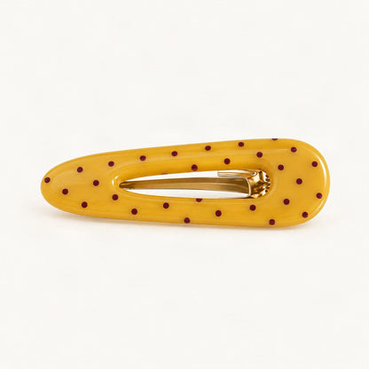 Acetate Polka Dot Cutout Barrette in Butter Polka Dot [FITINY Hair]