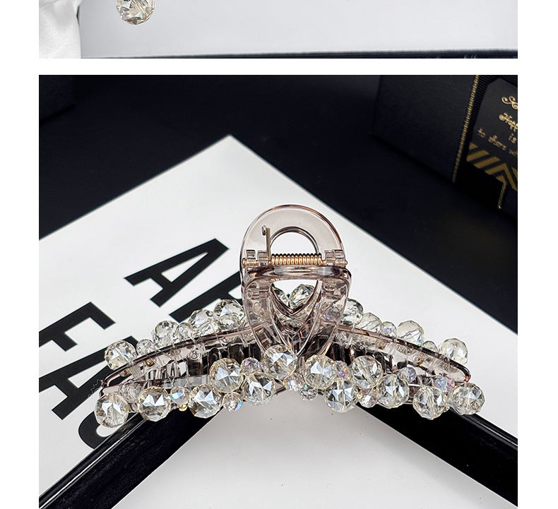 Crystal Rhinestone Large Beaded-Edge Claw Clip, additional view 7