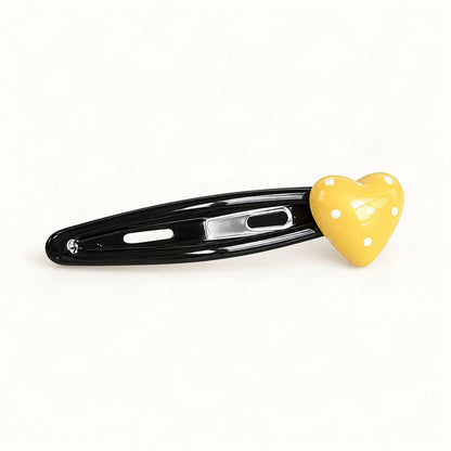 Cute Acetate Snap Clips with Flowers, Bows and Characters in Butter Polka Dot, Heart [FITINY Hair]