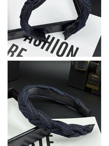 Braided Denim Headband – Twisted Knot Style, additional view 3