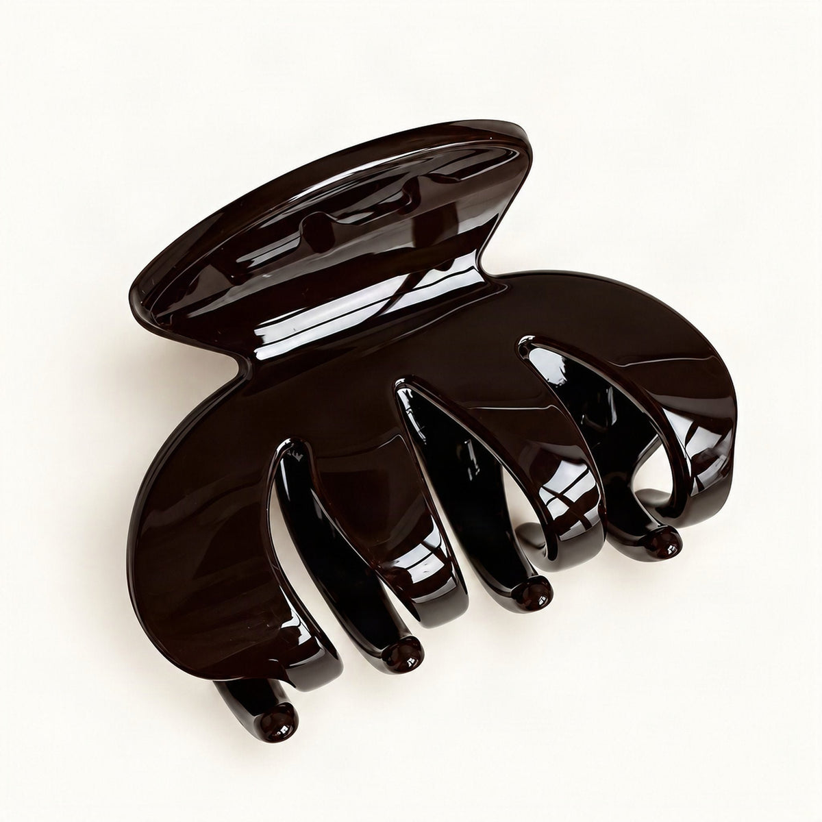 Small Glossy Resin Claw Clip in Chocolate [FITINY Hair]