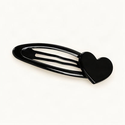 Black acetate snap clip shown in a solid color [FITINY Hair]