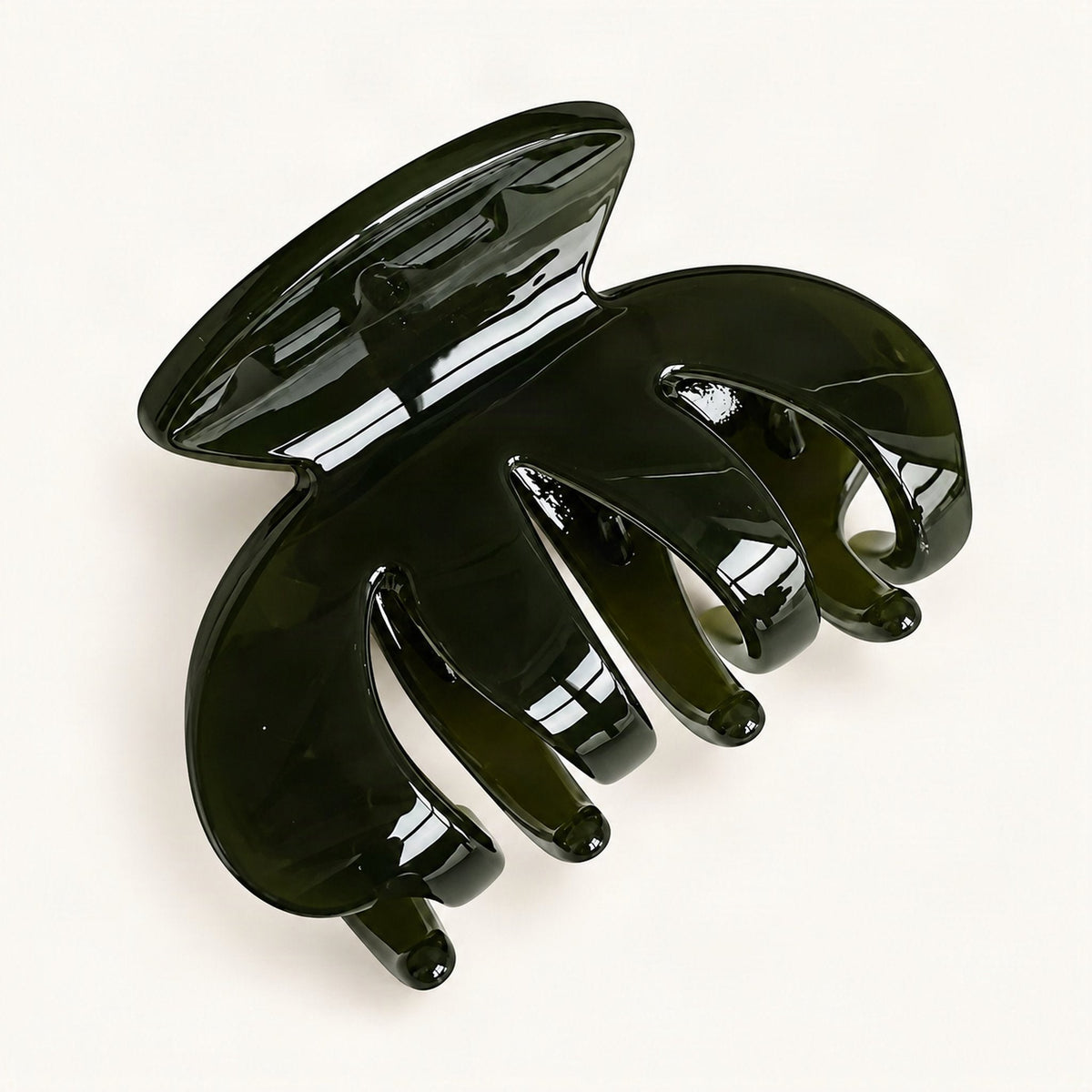 Small Glossy Resin Claw Clip in Green [FITINY Hair]