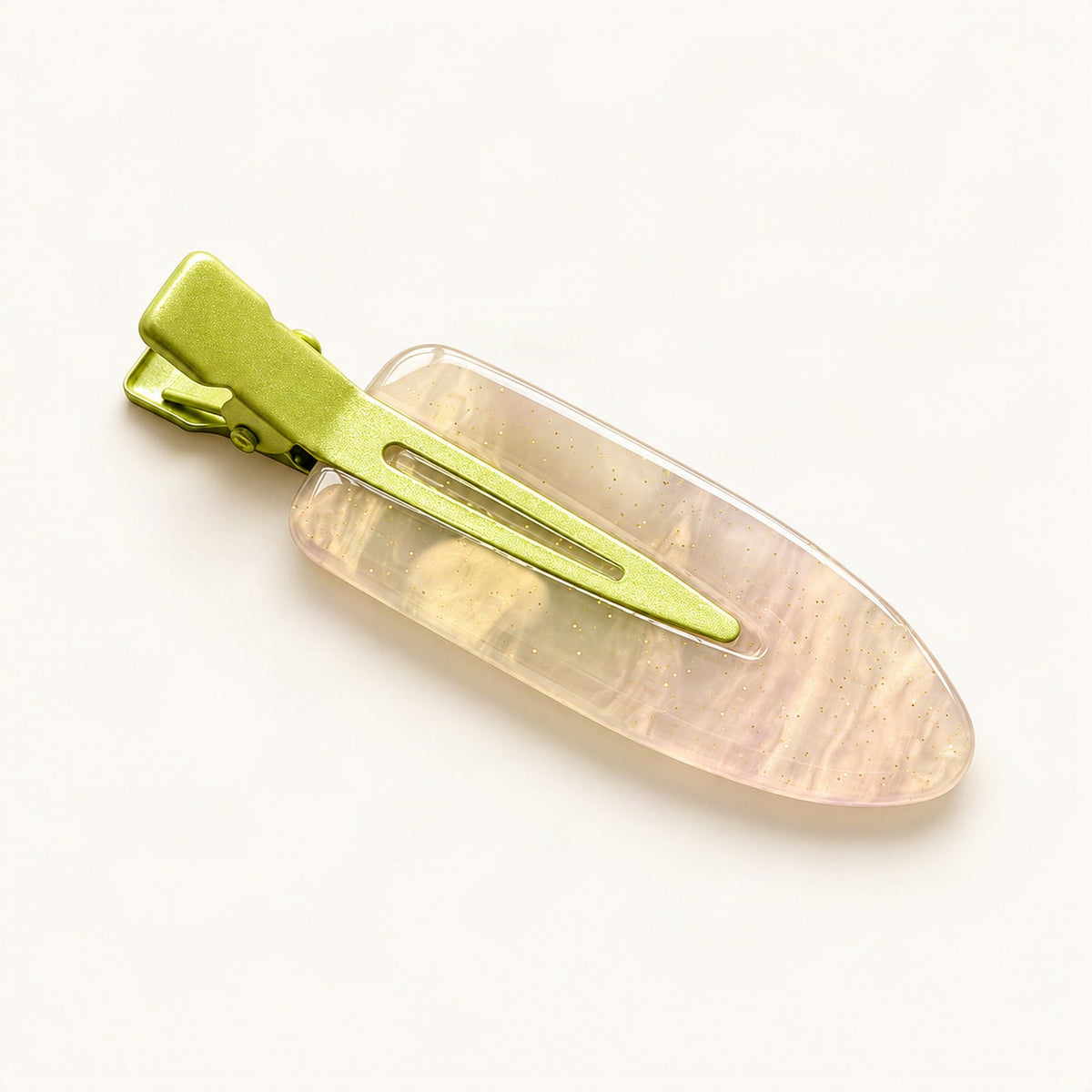 Pearlescent Acrylic Duckbill Side Clip in Green [FITINY Hair]