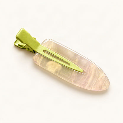 Pearlescent Acrylic Duckbill Side Clip in Green [FITINY Hair]