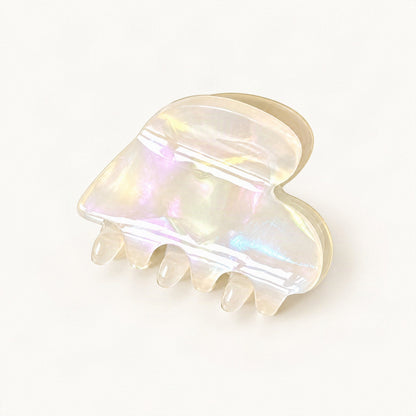 Mini Cellulose Acetate Heart Claw Clip, 1.3 in in Mermaid [FITINY Hair]