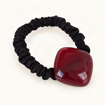 Candy Square Skinny Scrunchie Hair Tie in Red [FITINY Hair]