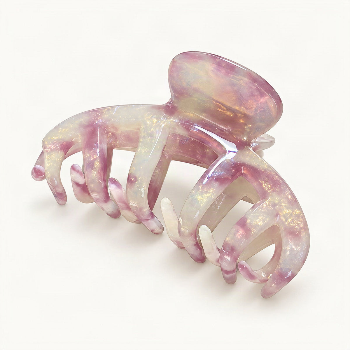 Floral-pattern cellulose acetate claw clip, color option [FITINY Hair]