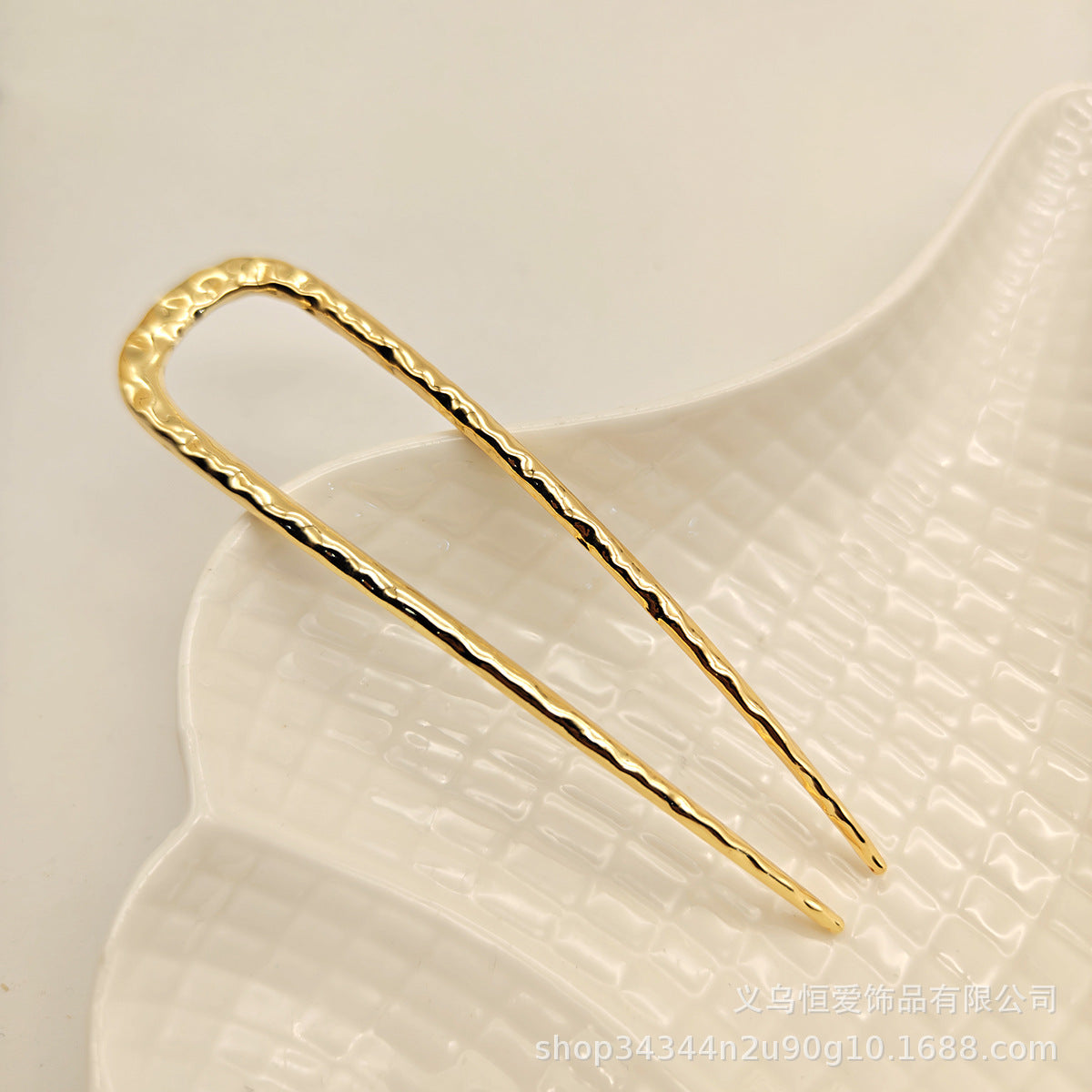 Metal U-Shaped Hair Fork with Decorative Top, additional view 14