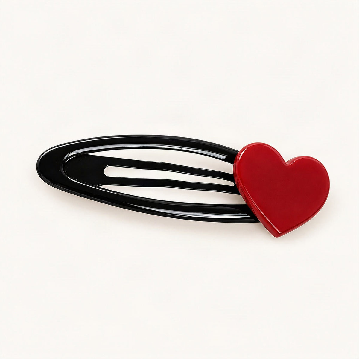 Red acetate snap hair clip in a solid color [FITINY Hair]