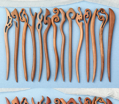 Carved Wood Feather Hair Stick, additional view 9
