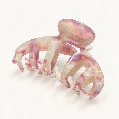 Chunky Acetate Claw Clip in Pink Floral [FITINY Hair]