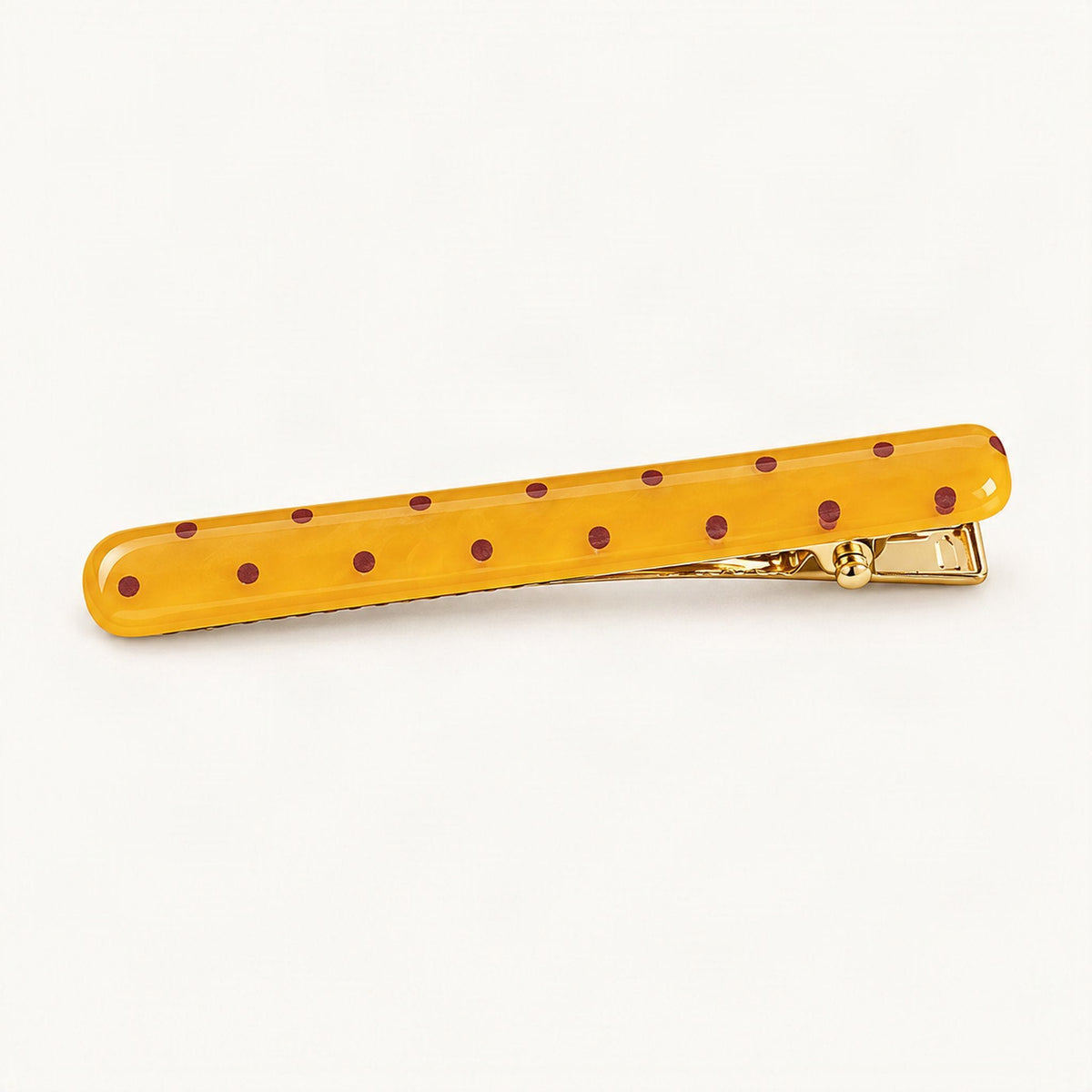 Polka Dot Acetate Side Hair Clip in Butter Polka Dot [FITINY Hair]