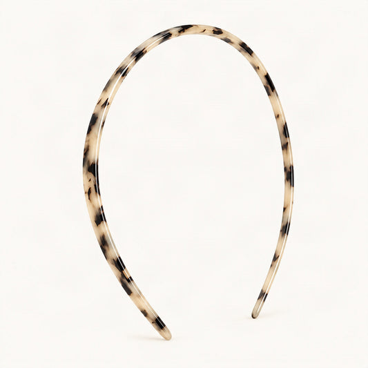 Slim Glossy Acetate Headband in Blonde Tortoise [FITINY Hair]