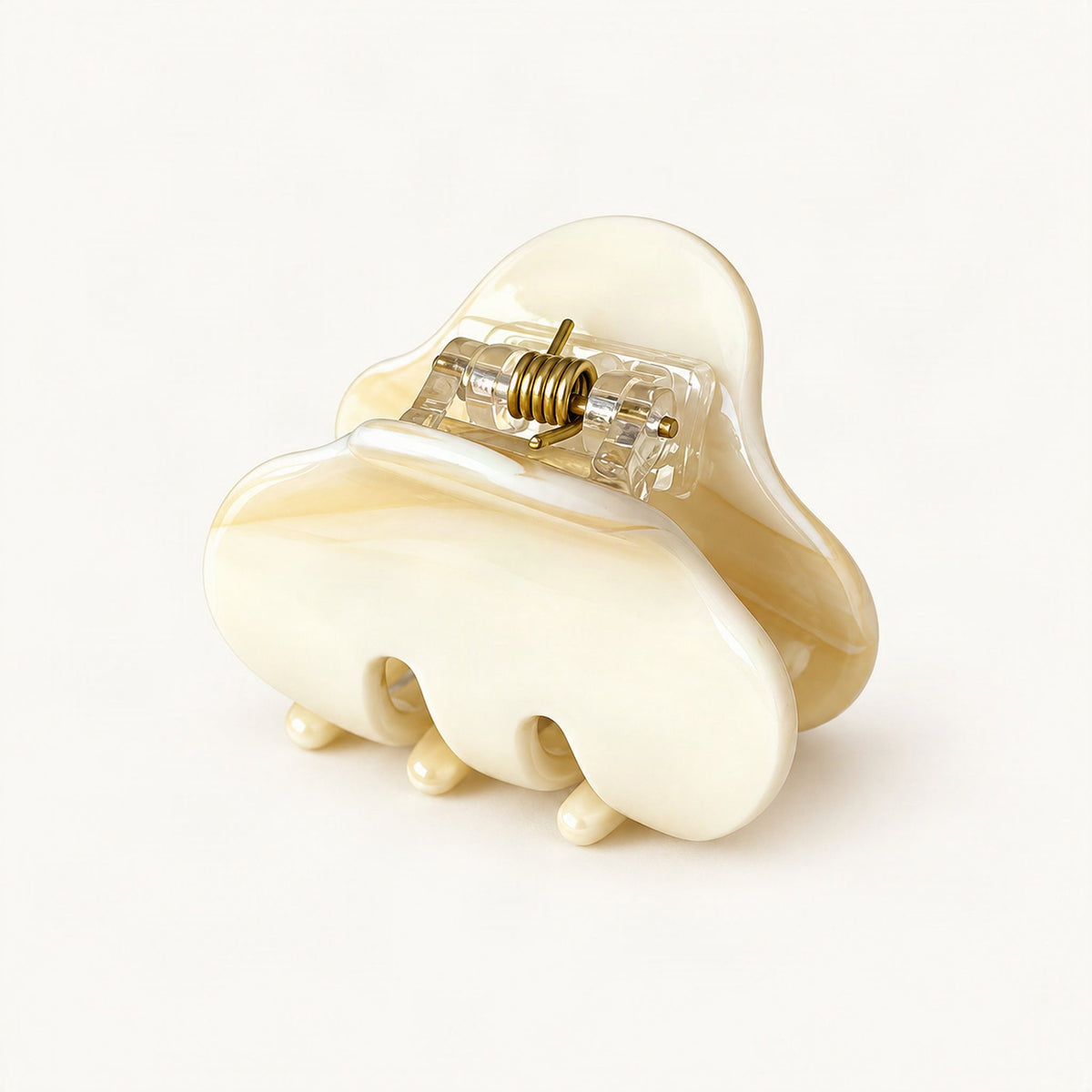 Mini Cellulose Acetate Claw Clip in Cream [FITINY Hair]