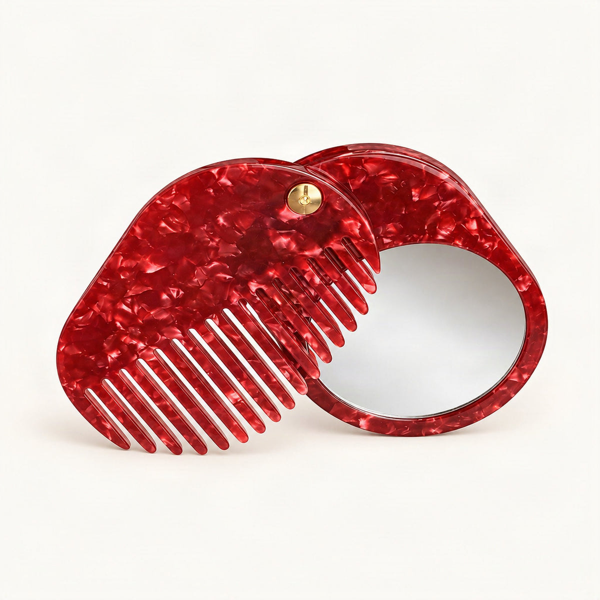 Acetate Pocket Mirror Comb in Red [FITINY Hair]