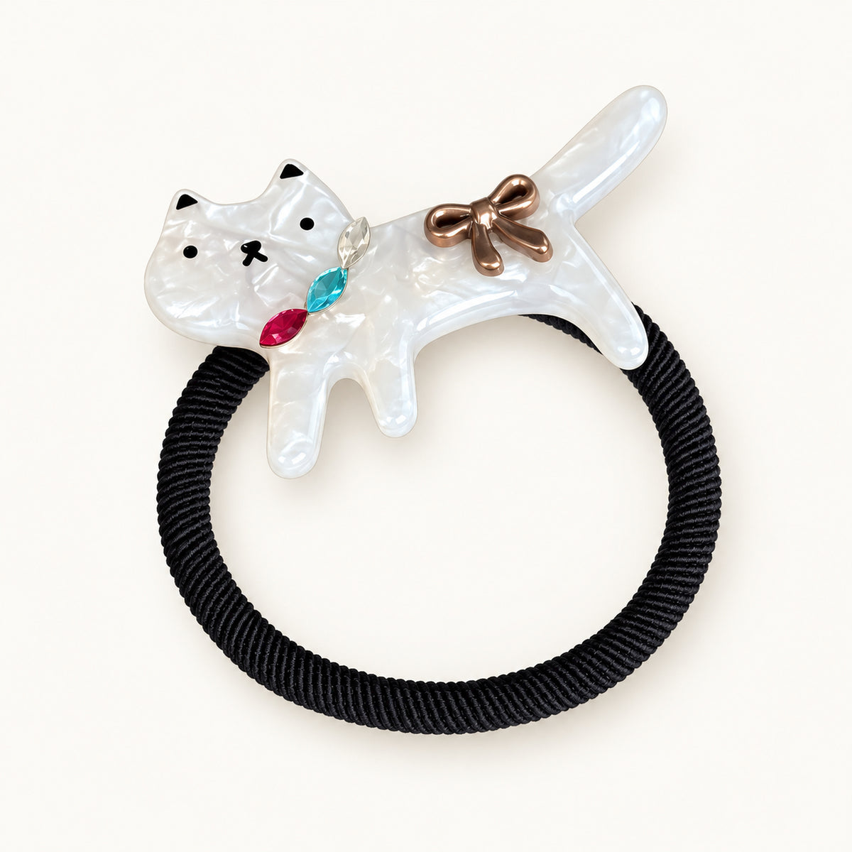 Mermaid color cat hair tie shown as a hair accessory [FITINY Hair]