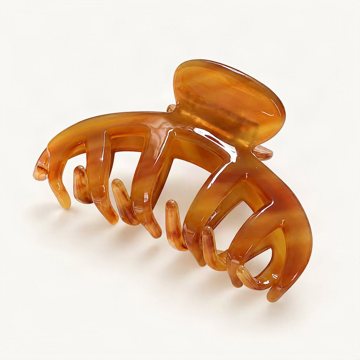 Chunky Acetate Claw Clip in Amber Stripe [FITINY Hair]