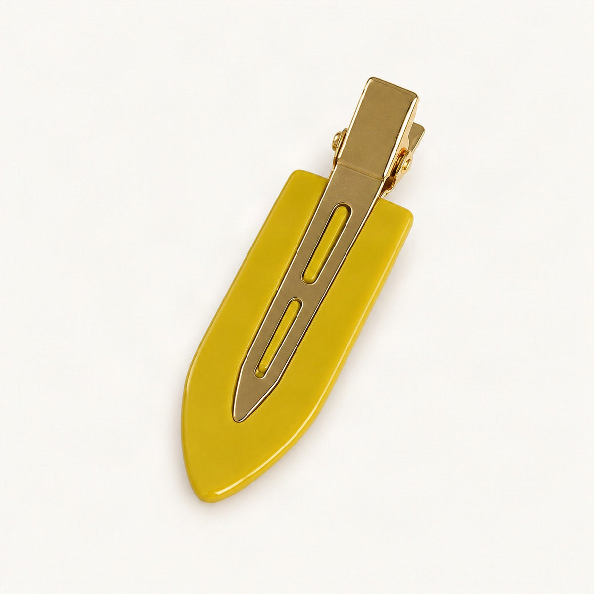 Cellulose Acetate 6.8cm No-Crease Hair Clip in Mustard & Butter [FITINY Hair]