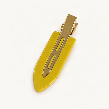 Cellulose Acetate 6.8cm No-Crease Hair Clip in Mustard & Butter [FITINY Hair]