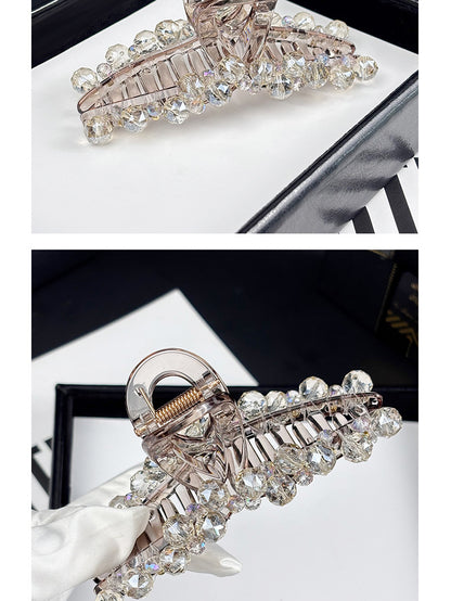 Crystal Rhinestone Large Beaded-Edge Claw Clip, additional view 6