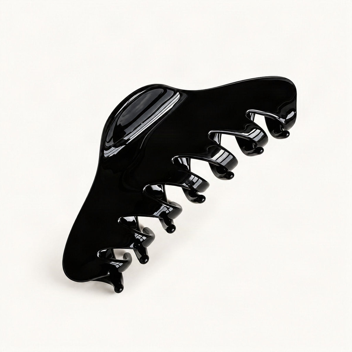 Large Cellulose Acetate Claw Clip, 12 cm in Black [FITINY Hair]