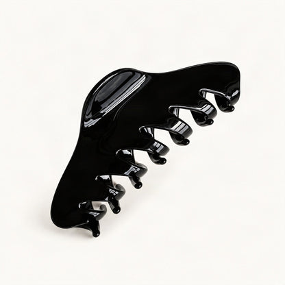 Large Cellulose Acetate Claw Clip, 12 cm in Black [FITINY Hair]