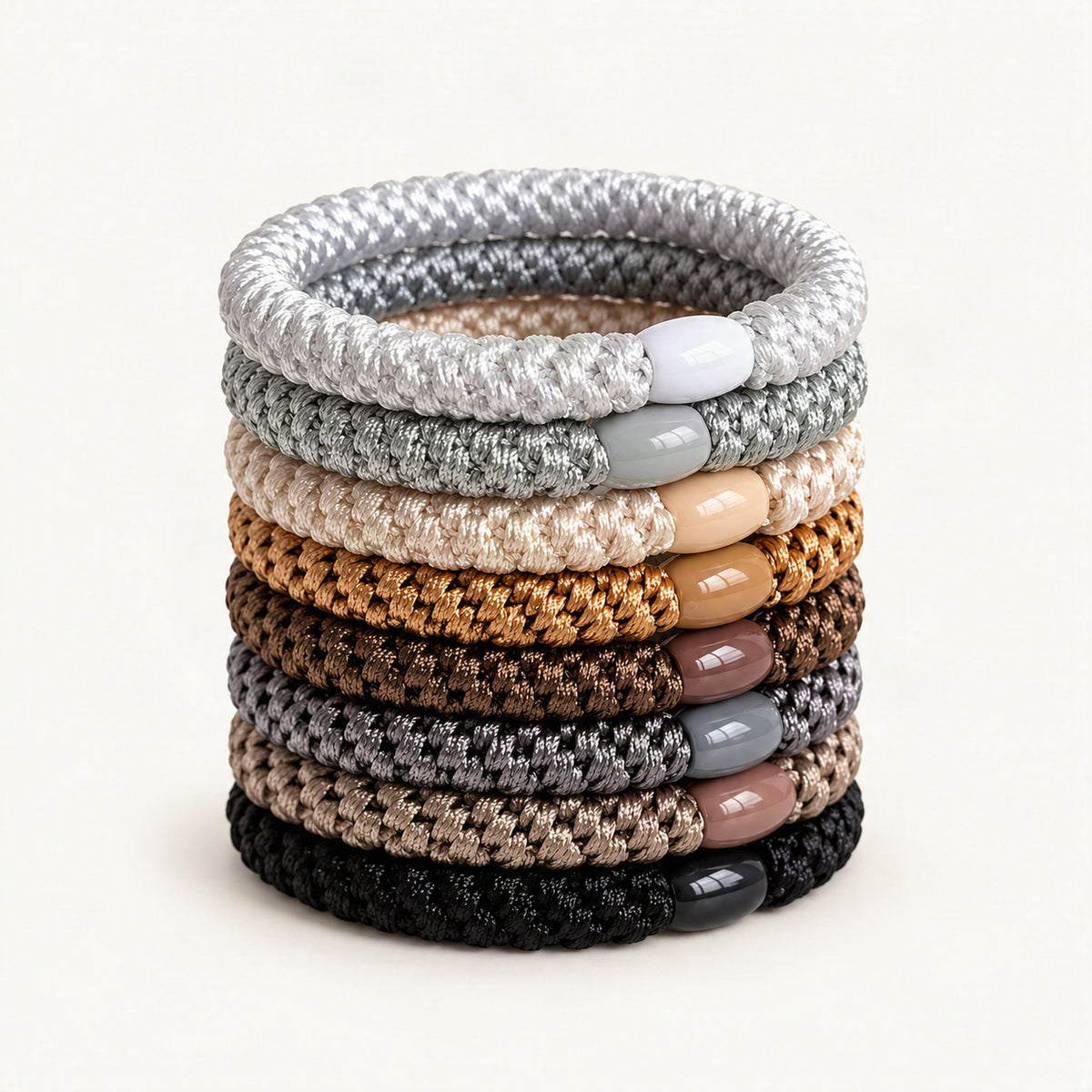 Light brown braided hair tie shown at an angle [FITINY Hair]