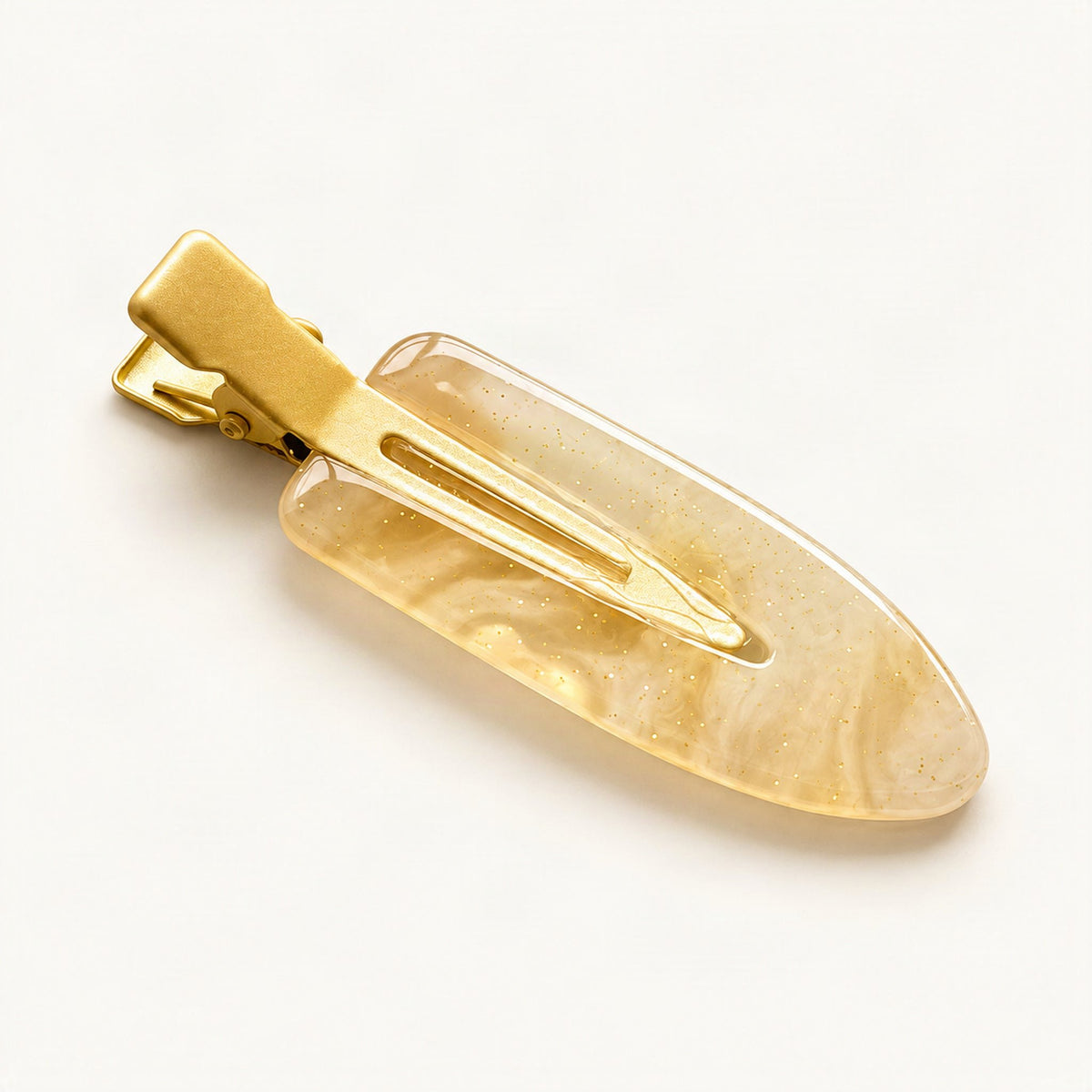 Pearlescent Acrylic Duckbill Side Clip in Butter [FITINY Hair]