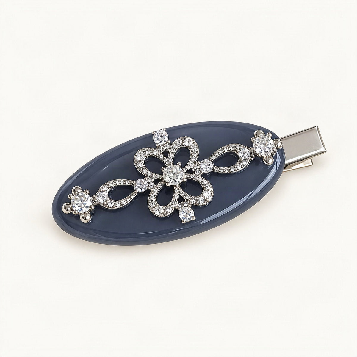 Acetate Duckbill Hair Clip, 2 in, 4 mm Thick in Blue & Grey [FITINY Hair]