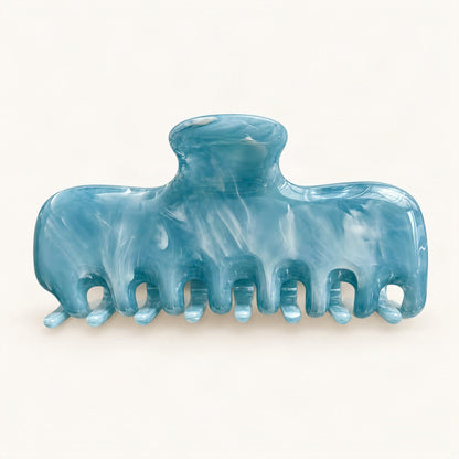 Cellulose Acetate Claw Hair Clip, 9.6 cm in Blue & White [FITINY Hair]