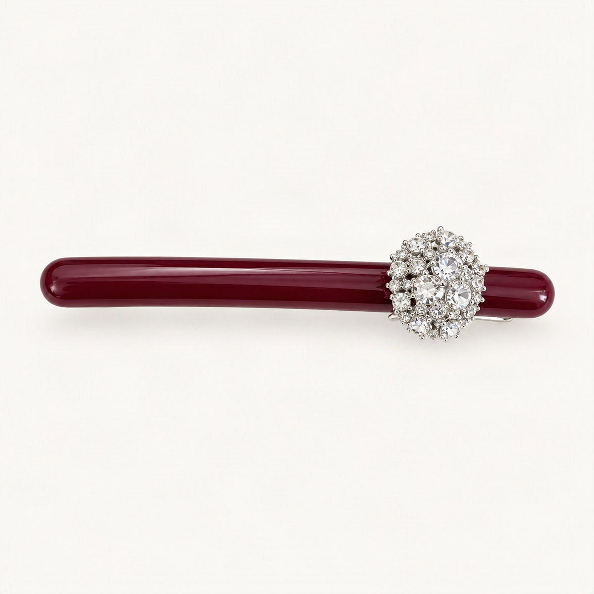 Cellulose Acetate Rhinestone Cluster Hair Clip 8.5cm in Red [FITINY Hair]