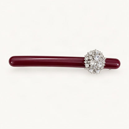 Cellulose Acetate Rhinestone Cluster Hair Clip 8.5cm in Red [FITINY Hair]