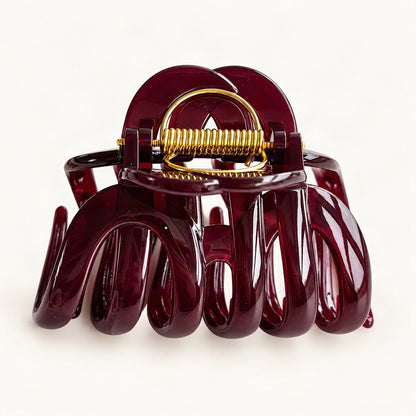 Burgundy claw clip for gathered hair [FITINY Hair]