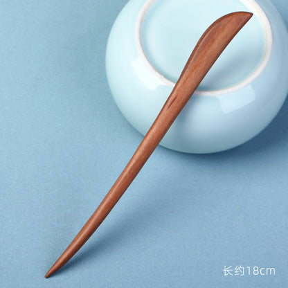 Carved Wood Hair Stick with Flowing Scroll Design, additional view 11