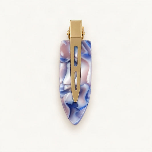 Cellulose Acetate 6.8cm No-Crease Hair Clip in Purple Floral [FITINY Hair]