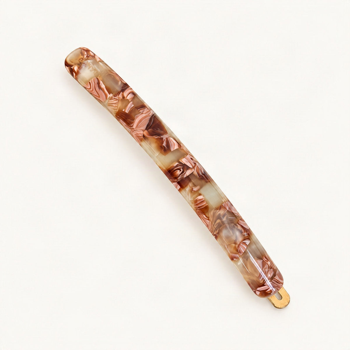 9 cm Cellulose Acetate French Barrette Hair Clip in Brown [FITINY Hair]