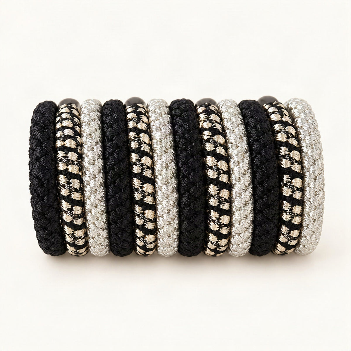 Braided Elastic Hair Ties in a Jar in Dark Mix [FITINY Hair]
